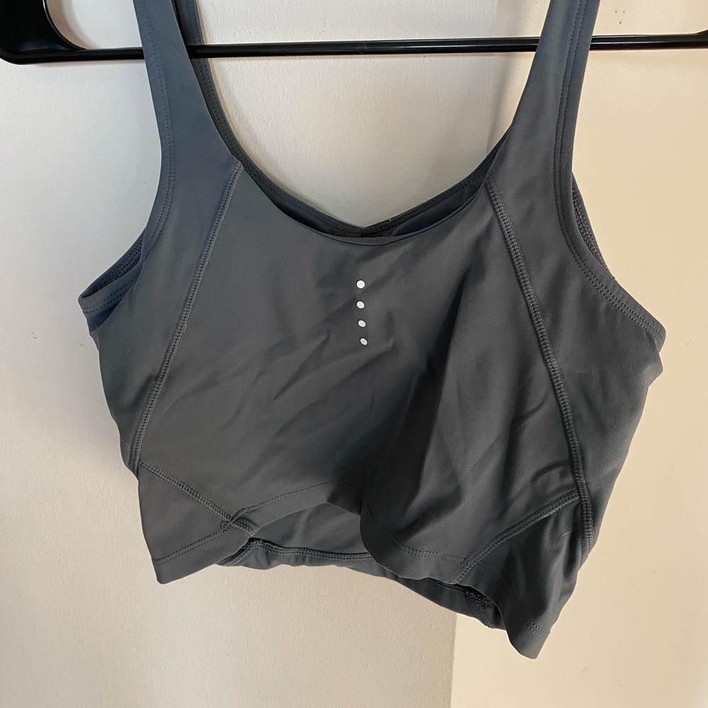 ACTA - Cropped workout tank top - Grey/teal
